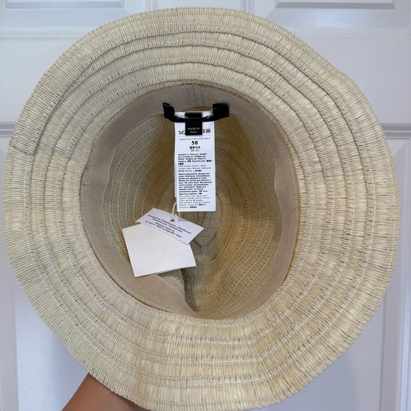 NWOT Weekend Max Mara Label-cut Raffia Effect Bucket Hat Sz:M/L 58 Holidays - Picture 11 of 14